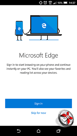 Microsoft Edge для Android: первый взгляд